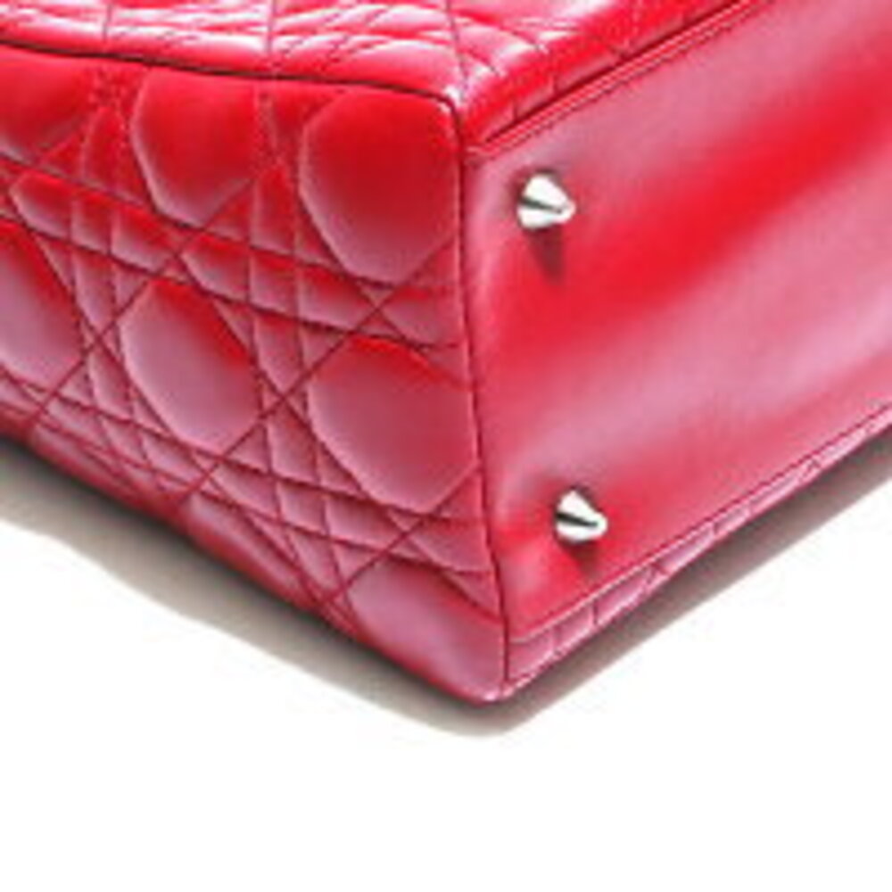 Christian Dior Lady Leather Handbag Red - Picture 5 of 13